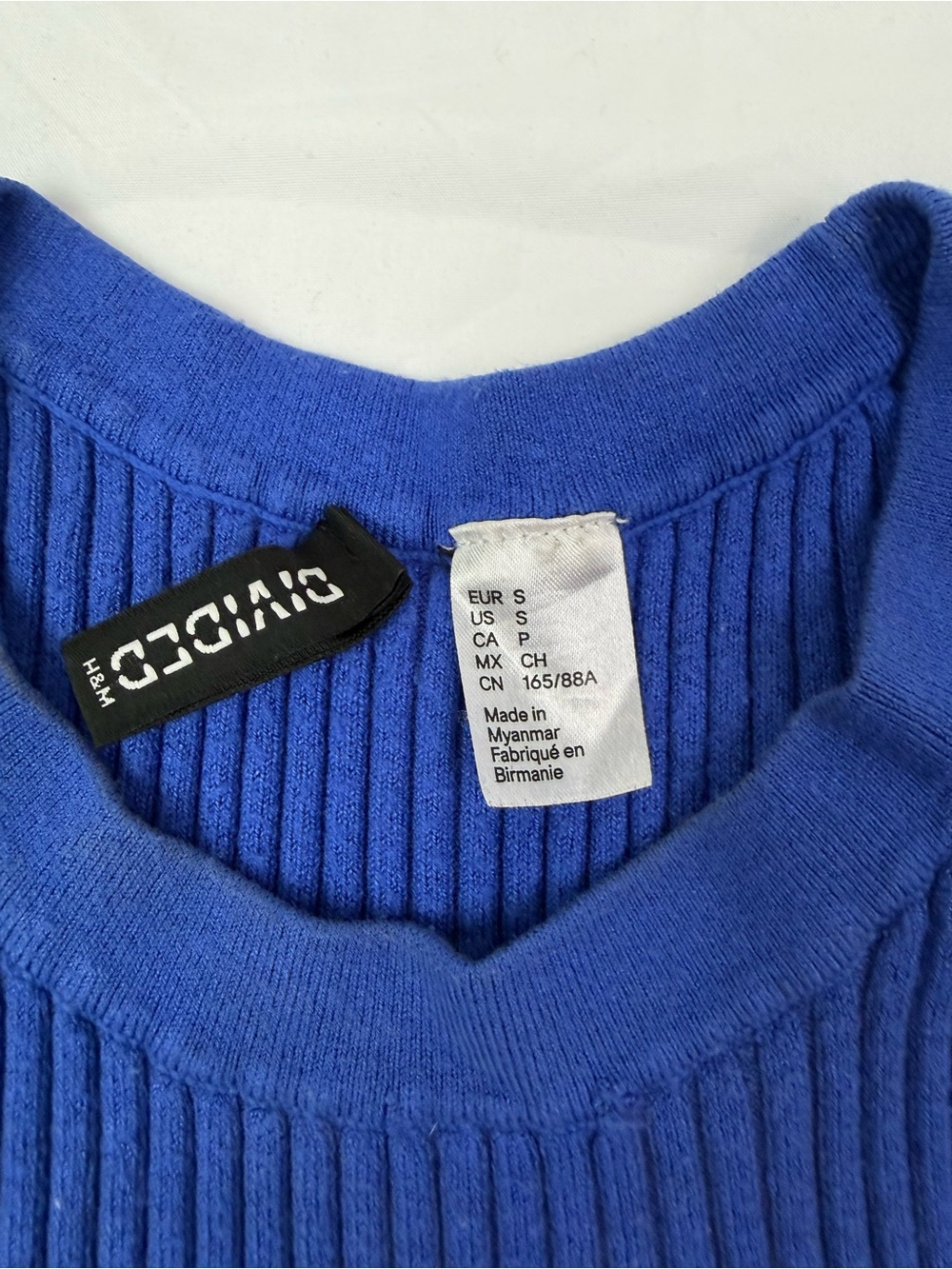 H&M Cobalt Blue Ribbed Crop Tank - Picture 2 of 3